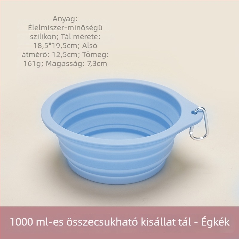 Little Pet szilikon összecsukható tál háziállatoknak – nem automata etetés; anyag: szilikon; csomagolás: 50 darab; háziállat-kiegészítők