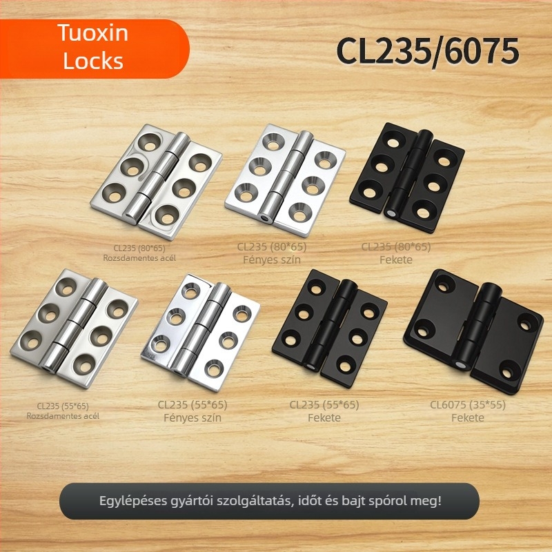 CL235 H-alakú pánt cinkötvözetből a szétosztó doboz szekrényajtóihoz, hat lyukú, csiszolt felület, Tuoxin Lock