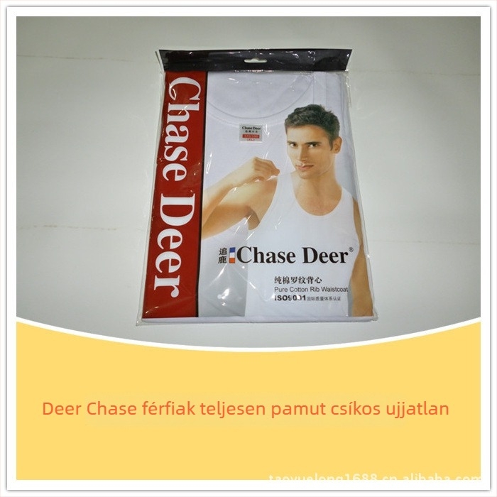 Chasing Deer férfi széles vállú bordázott pamut mellény, 100% pamut, bordázott anyag, 2024 tavaszán debütált