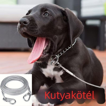 Kutyapóráz acélhuzalos drótból, strapabíró, harapásálló, nagytestű kutyáknak