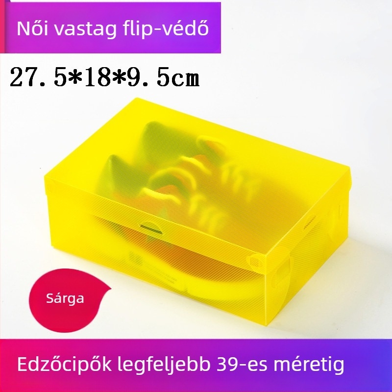 Fiókos átlátszó cipő tároló doboz polipropilénből (PP), 18 literes kapacitással, fedéllel