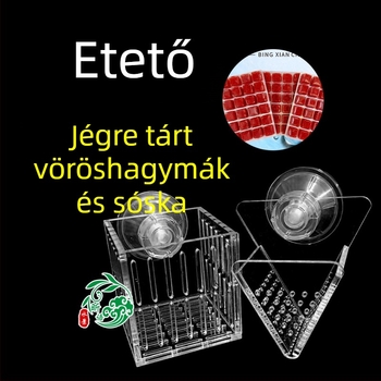 Akril akváriumi vér-ettető pohár – anti-szóródás etető és etetőgyűrű; Anyag: akril lap; Tömeg: 50 g; Doboz: 1 db; Alkalmas akváriumhoz