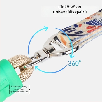 Versenyminőségű P-kötél kutyapóráz kis- és közepes testű kutyáknak, anti-shock, húzásmentes, kiképzőpóráz