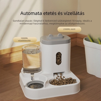 Kétfunkciós automata macska etető és vízadagoló