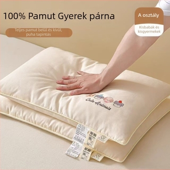 Gyerek párna 100% pamutból, téglalap alakú, töltet és mag 100% pamutból, mosható, 6 év alatti gyermekeknek