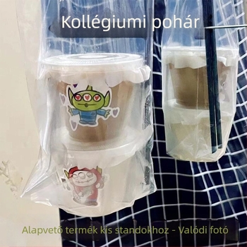 Egyszer használatos átlátszó PET pohár fedővel italokhoz – csomagolás elvitelre, 360–500 ml; kávé, tej-tea, gyümölcstea