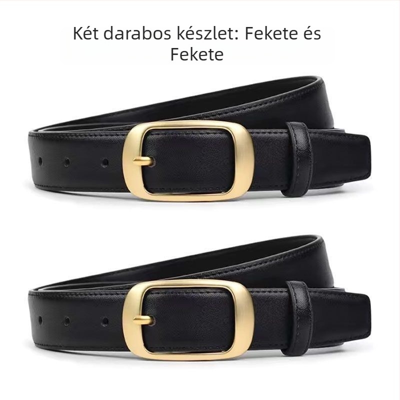 Női öv műbőrből, ötvözetes csattal, tűcsatos zárás, 2-4 cm szélesség, stílus üzleti/alkalmi