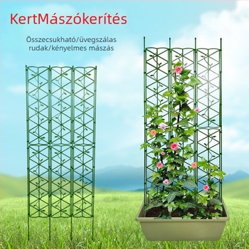 Kerti futónövényekhez készült támrendszer virágképernyővel
