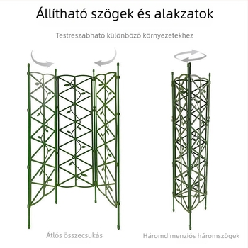 Kerti futónövényekhez készült támrendszer virágképernyővel