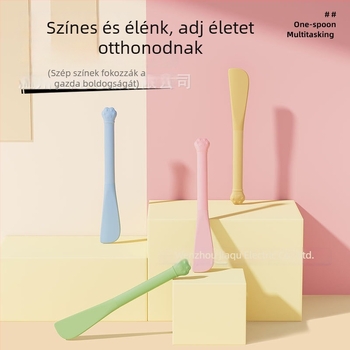 Macska hosszú nyeletű konzervkanál — Többcélú konzervnyitó nedves ételekhez, ABS+szilikon