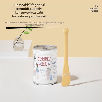 Macska hosszú nyeletű konzervkanál — Többcélú konzervnyitó nedves ételekhez, ABS+szilikon