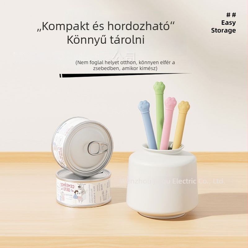Macska hosszú nyeletű konzervkanál — Többcélú konzervnyitó nedves ételekhez, ABS+szilikon