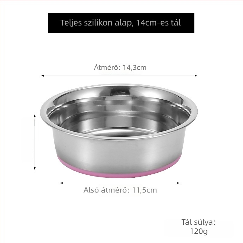Masszív rozsdamentes acélból készült háziállat tálak kutyáknak és macskáknak, tartós lábnyom mintázattal, több méretben