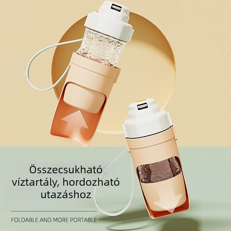 Összecsukható, hordozható kutya vízcsésze – műanyag pohár ivásra, sétákhoz