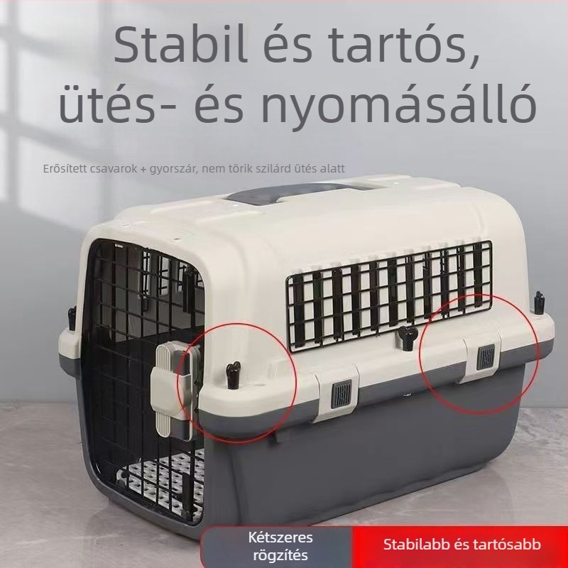 Kemény műanyag kisállat szállító a légi közlekedéshez — macska ketrec, hordozható autó kapszula, kapacitás legfeljebb 5 kg