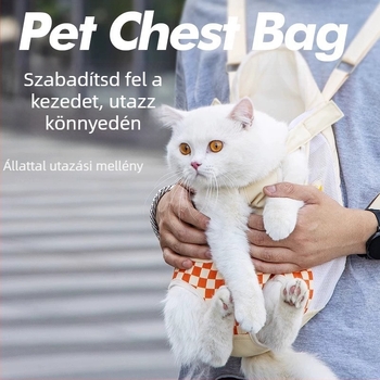 Háziállat-táska: macska- és kutyaszállító, textil anyag, csíkos mintázat