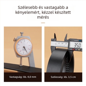 Kangaroo férfi öv valódi bőrből, felső réteg, 3,5 cm szélesség, automata csattal, bélés nélkül