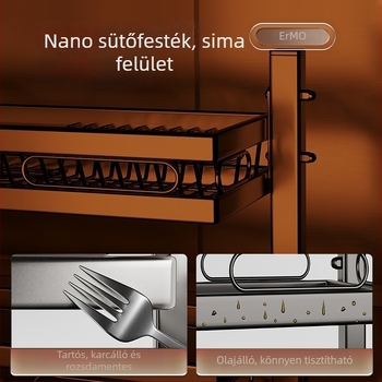 Konyhai mosogatóhoz használható pulttartó, többfunkciós edény- és tároló, anyag: szénacél + ABS, márka Moth