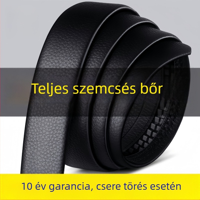 Férfi bőröv természetes bőrből, felső grain marhabőrből, ötvözet csat, automata zár, szélesség 2–4 cm
