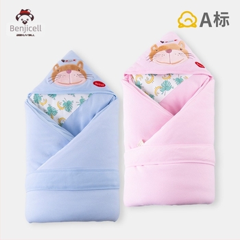 Csecsemő ölelős takaró – 100% pamut, Space Cotton töltet, egész éves használatú, újszülöttek számára, minták: állatok, rajzfilmek, virágok
