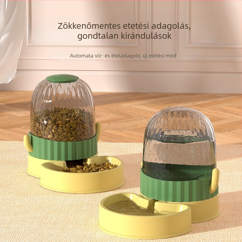 Automata víz- és etetőberendezés macskáknak és kutyáknak, nagy kapacitású, dőlésmentes, szárazon tartja a szájat