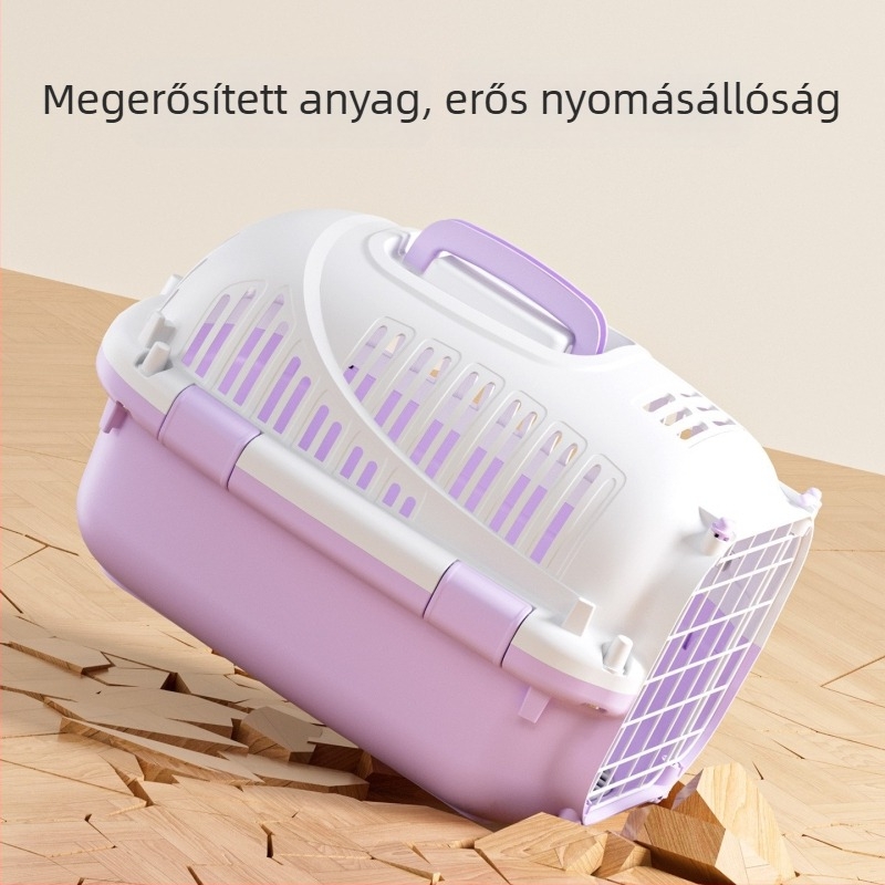 Macska szállító, hordozható, autóba szerelhető, PP anyag, Kapacitás 1500