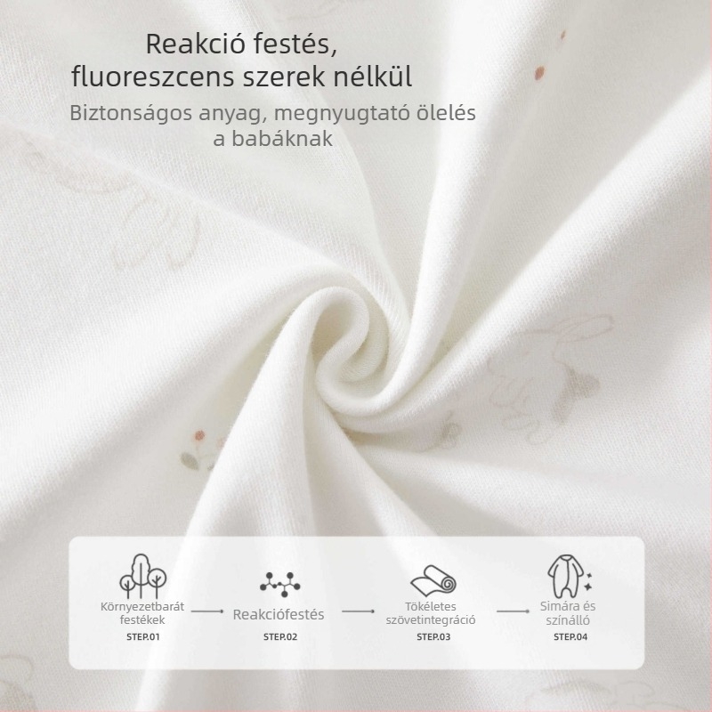 Baba pléd 100% pamutból, rajzolt mintával, 0–1 éveseknek, egész éves használatra, A osztályú biztonság
