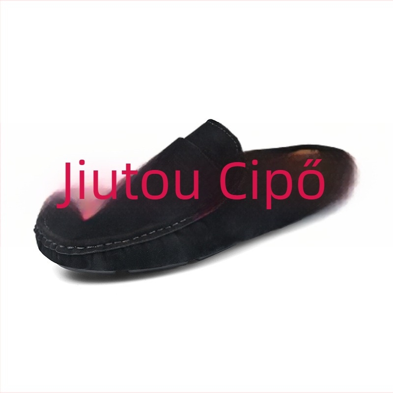 Férfiaknak szánt T-típusú Drag cipő, roman stílus, marha velúr bőr, zárás típusa 1