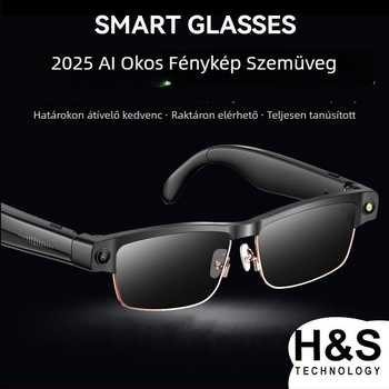 L802 Okos AI szemüveg 8MP kamera, 4GB memória, 270mAh akkumulátor, Bluetooth hívások és zenelejátszás, anti-kék fény védelem