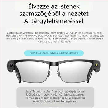 L802 Okos AI szemüveg 8MP kamera, 4GB memória, 270mAh akkumulátor, Bluetooth hívások és zenelejátszás, anti-kék fény védelem