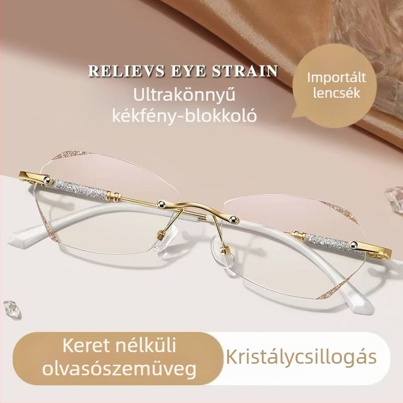 Új modell keret nélküli olvasó szemüveg nőknek, kékfény elleni védelem, könnyű luxus, elegáns és divatos