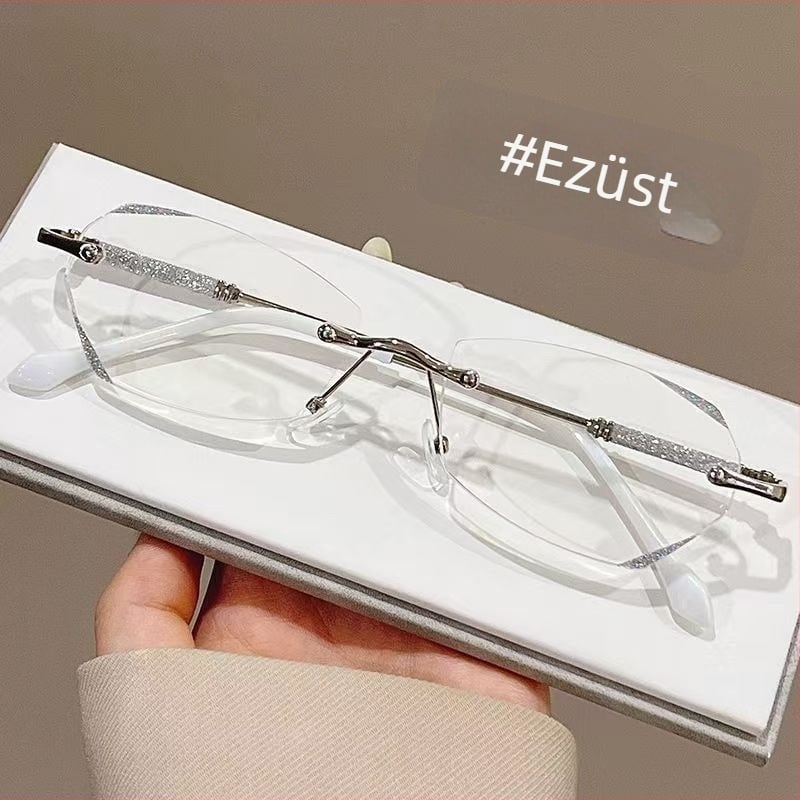 Új modell keret nélküli olvasó szemüveg nőknek, kékfény elleni védelem, könnyű luxus, elegáns és divatos