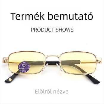 Olvasószemüveg kristály lencsékkel, teljes keret, alumínium-magnézium ötvözet keret, anti-radiáció és UV védelem