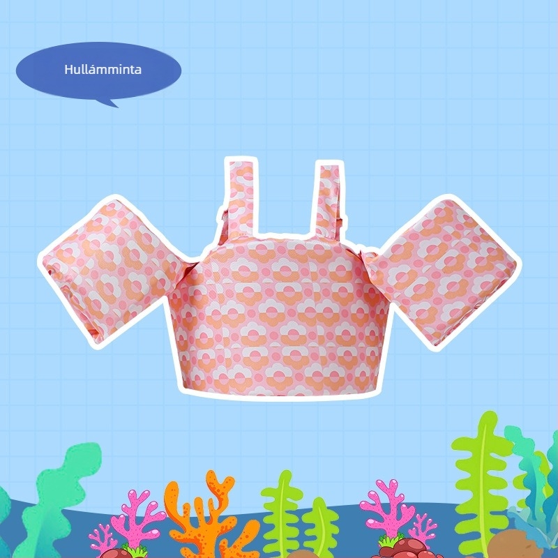 Gyerekeknek szóló úszó készlet kézgyűrűkkel és úszó mellénnyel – nyomtatott minta, kiváló pontosságú twill és úszó pamut