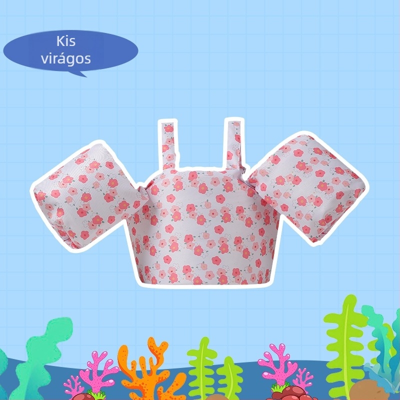 Gyerekeknek szóló úszó készlet kézgyűrűkkel és úszó mellénnyel – nyomtatott minta, kiváló pontosságú twill és úszó pamut