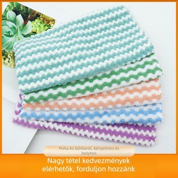 Gyerekek Coral Fleece törölköző, 25 g, 10 szál, egyfonalas fonal, hurkolt él, 0–5 s nedvességfelszívás