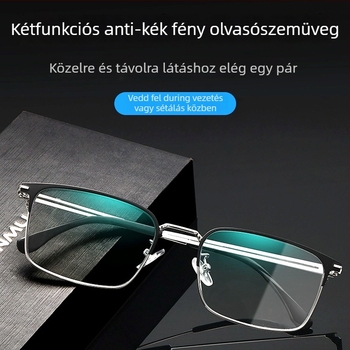 Nagy felbontású progresszív olvasószemüveg, anti-kék fény, ultra könnyű, fáradtságmentes, a távoli és közeli látáshoz