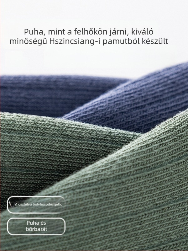 Fiú gyerek pamut zokni, tavasz–ősz–tél, varrás nélküli középmagasságú, dezodoráló szűrővel, 3–8 éveseknek