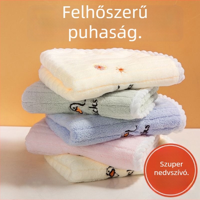 Gyerekek arcát törölköző – 100% pamut, nedvszívó és puha; súly 140–170 g; hímzés, nyomtatás
