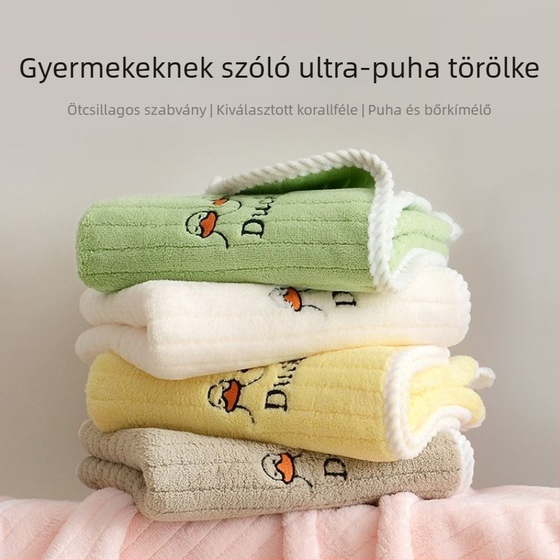 Gyerekek arcát törölköző – 100% pamut, nedvszívó és puha; súly 140–170 g; hímzés, nyomtatás