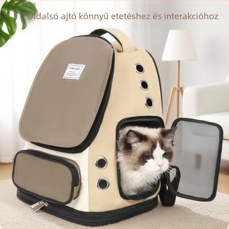 Macska- és kutyás háziállat hátizsák, nylon anyag, közepes kapacitás, egyszínű minta, Hebei eredet