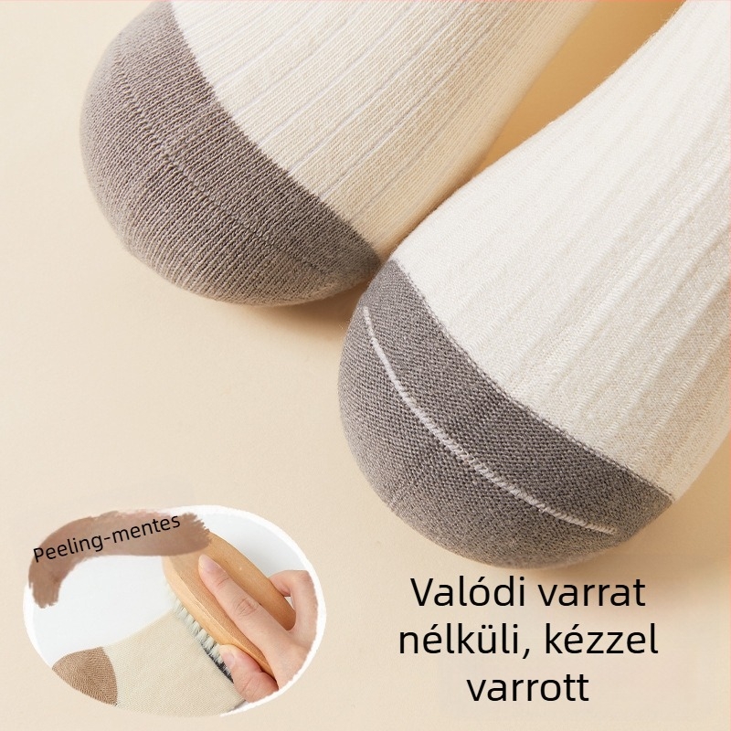 Fiúknak szóló pamut zokni, középmagas, ősz-tél, varrat nélküli