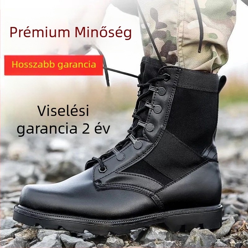 Magasított bőr bakancs hálós felsőrésszel, vízálló, EVA talpbetét, uniszex