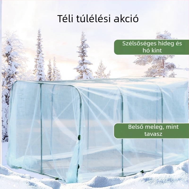 Fűtött műanyag üvegház téli növényvédelmi hőszigeteléssel - Ginnozuru magánmárka