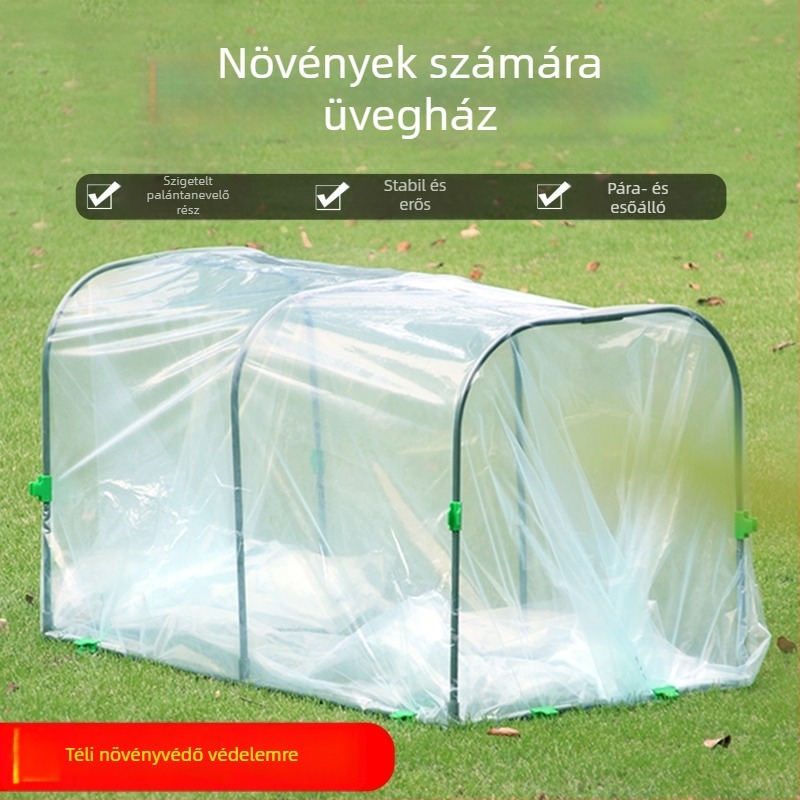 Fűtött műanyag üvegház téli növényvédelmi hőszigeteléssel - Ginnozuru magánmárka