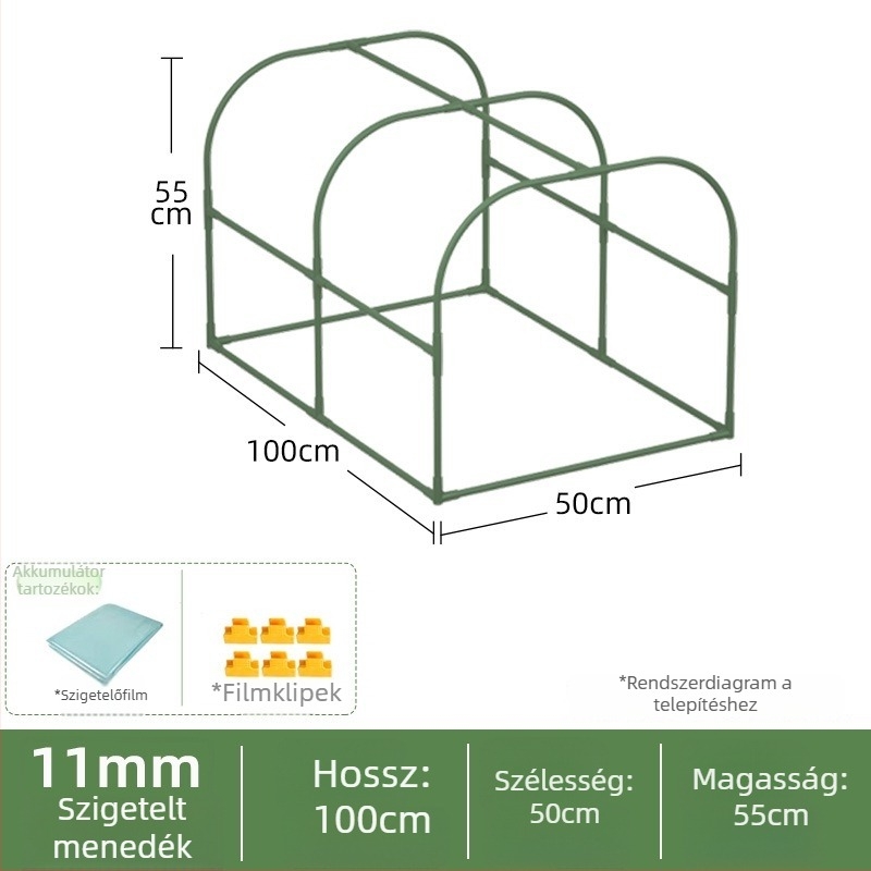 Fűtött műanyag üvegház téli növényvédelmi hőszigeteléssel - Ginnozuru magánmárka