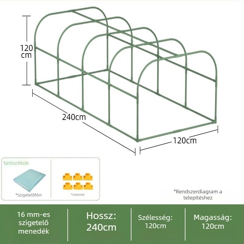 Fűtött műanyag üvegház téli növényvédelmi hőszigeteléssel - Ginnozuru magánmárka