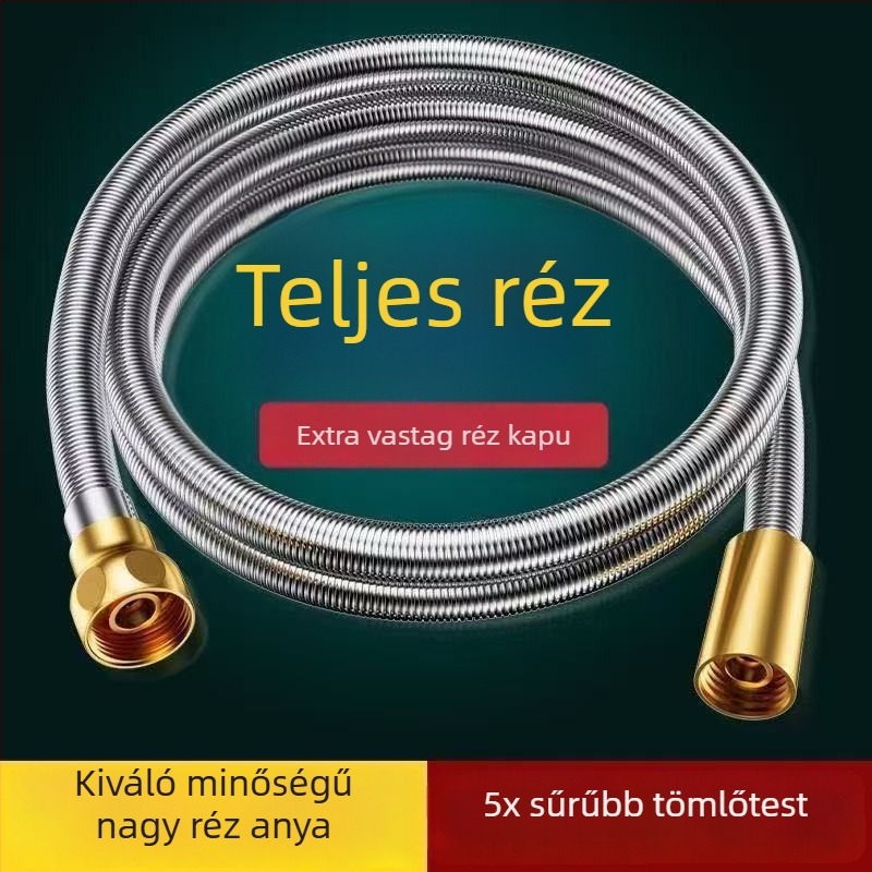 Meijian zuhanycső réz sapkával, rozsdamentes acél nagy nyomású bemeneti cső, vastagított csatlakozás