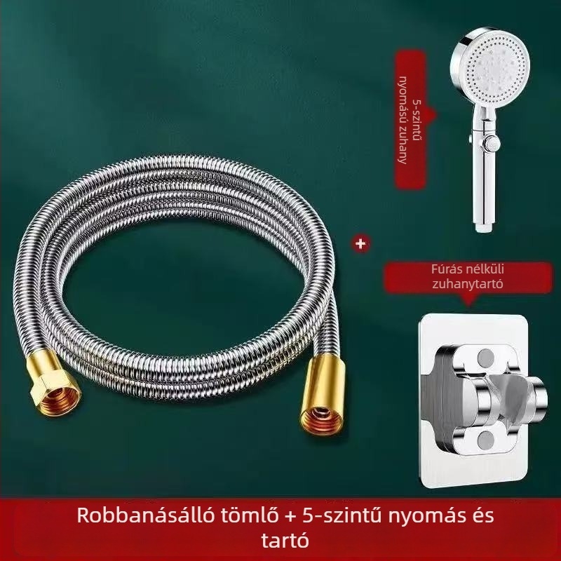 Meijian zuhanycső réz sapkával, rozsdamentes acél nagy nyomású bemeneti cső, vastagított csatlakozás
