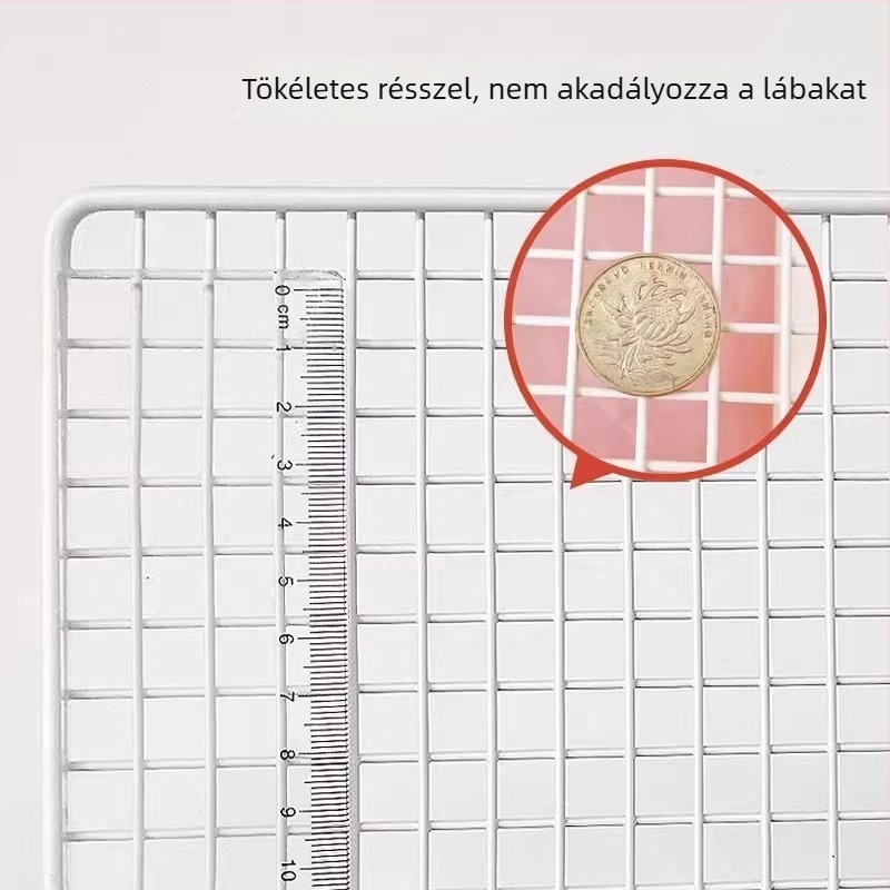 Nyuszi ketrec vas háló aljzatra – Fejlesztett, Nagy ürítő tál, Háziállat-kiegészítő